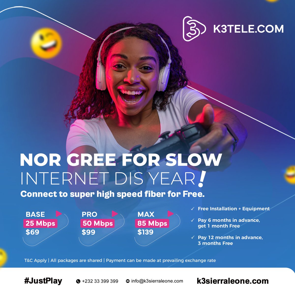 k3_sierra's tweet photo. This year nor gree for slow Internet!

#2024theyearofhappiness

#unlimitedfiberinternet #SalonefastestFiberNetwork #TheRealFiberishere #GetConnectedforFree #FreetownFiber #PremiumService #CustomerHappines https://t.co/5nBmWT2l0n