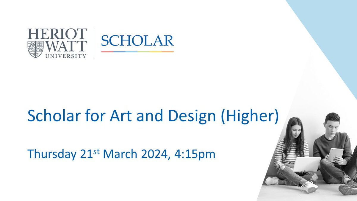 Join us on: 🗓️Thursday 21st March 2024 for our 'Scholar for Art and Design (Higher)' webinar. Browse and sign up for our professional learning webinars here: go.hw.ac.uk/ScholarPL2024 📱Online 🖱️Interactive ✅Aligned with SQA scholar.hw.ac.uk