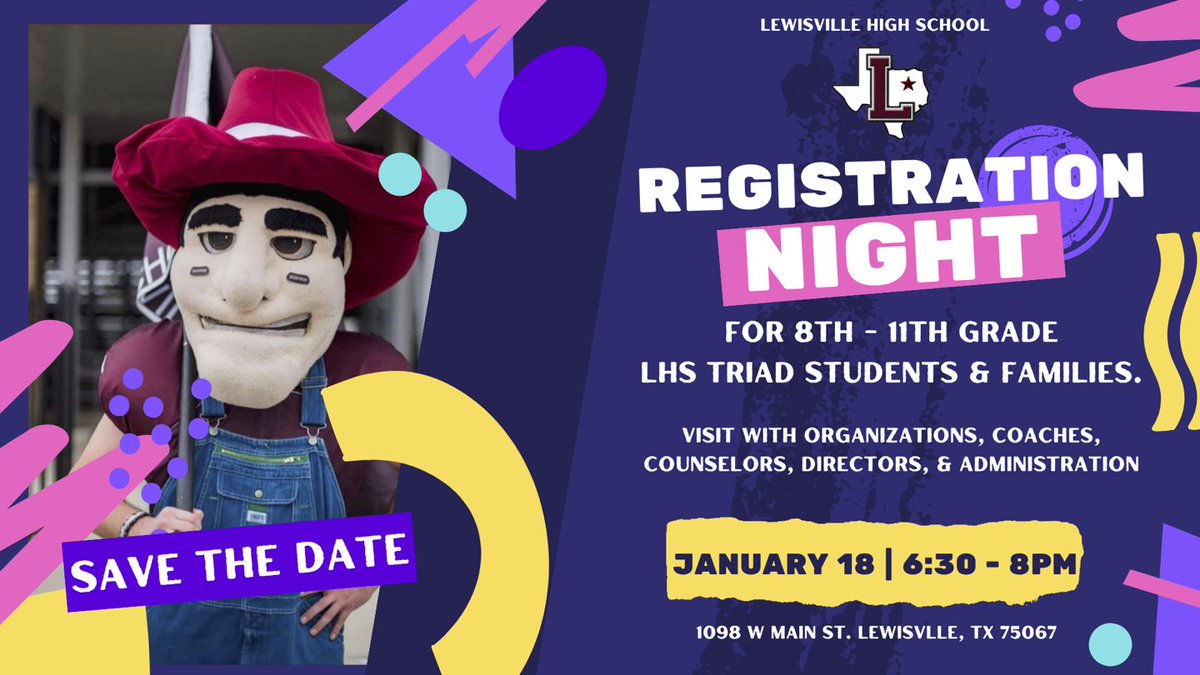 Rising 9th graders, get ready for Registration Night at LHS. See below for info.