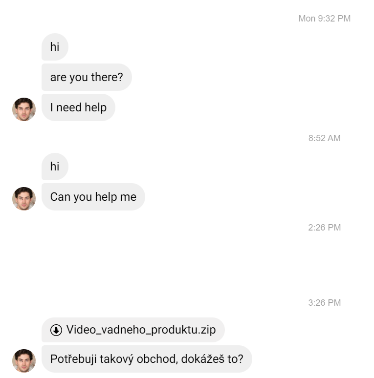 MartinSova's tweet photo. Docela teď řádí - na LI, na FB, Instagramu, pozor na ně #scam https://t.co/6xGQuvynR4