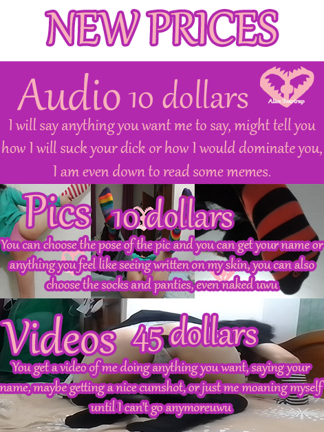 Here is my new prices for 2024, in case you want to get something special ;3 just sent me a dm and we<a href="/tag/barefoot"class="tags"><span>#barefoot</span></a><a href="/tag/goth"class="tags"><span>#goth</span></a><a href="/tag/abdl"class="tags"><span>#abdl</span></a><a href="/tag/femboy"class="tags"><span>#femboy</span></a><a href="/tag/nsfwtwt"class="tags"><span>#nsfwtwt</span></a><a href="/tag/bootybig"class="tags"><span>#bootybig</span></a>
