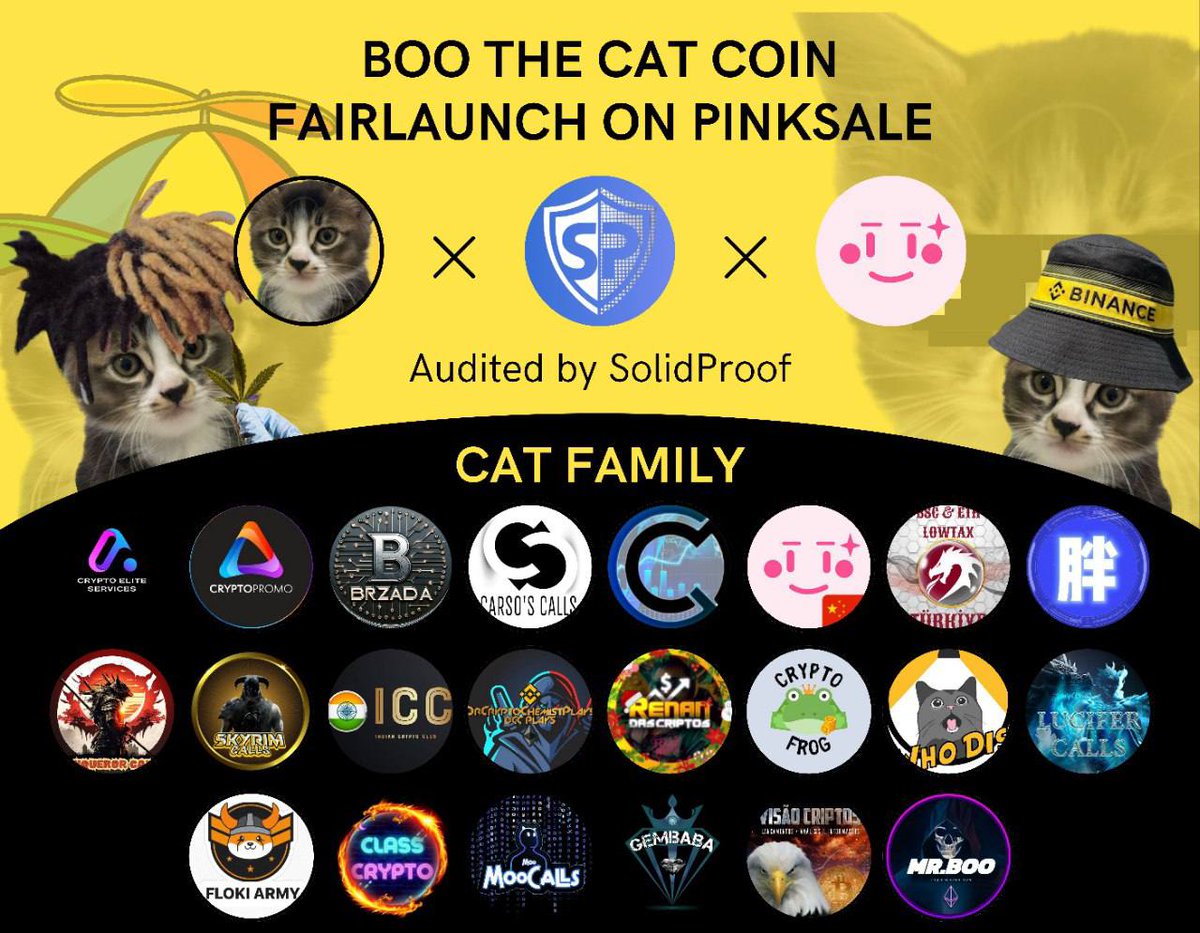 boothecatcoin's tweet photo. WELCOMING THE NEW ERA OF BINANCE CAT 2024 - Inviting all Cat Lovers to join our community! $CATBOO will be live on Pinksale @pinkecosystem by 10th of January 13:00 UTC.

TG https://t.co/LkNM4hkaWs

#CATBOO #PinkSale #BinanceCat #Binance #BooTheCatCoin #BabyBoo #BooWifHat https://t.co/NHP7BY8cay