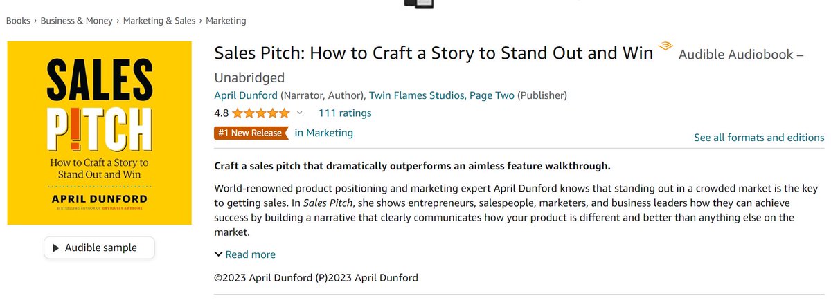 BIG NEWS - the Audiobook for Sales Pitch is now available! Get it wherever you get your audiobooks! Here's the link for Audible - amazon.com/Sales-Pitch-Cr…