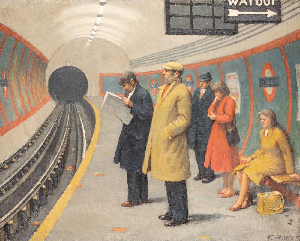 ‘A London Underground Platform’ by Fermin Rocker (1907-2004)

(Private collection)