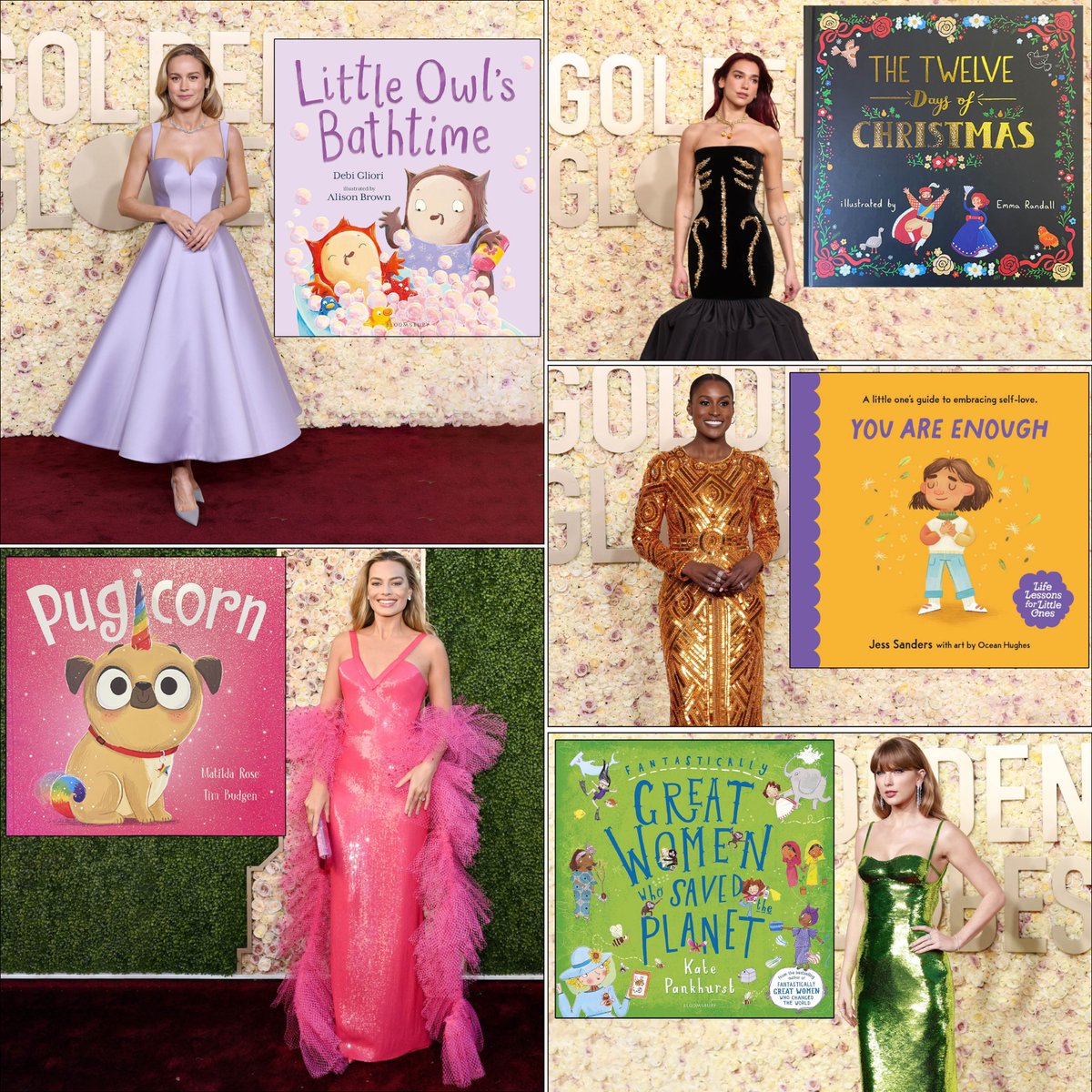 We always look forward to @waterstones #LooksToBooks when there’s a fancy Hollywood #RedCarpet event, so for this year’s #GoldenGlobes we thought we’d try a Plum Books version! 🤩 #LooksToPlumBooks 💜 #GoldenGlobes2024
