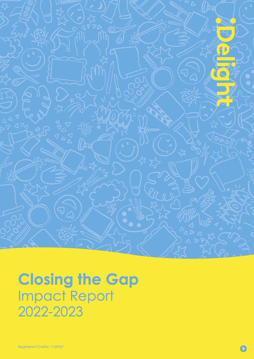 We are proud to share our 2022-2023 impact report, Closing the Gap. Last year we worked with 2227 children, using the arts to close the opportunity and attainment gap for hundreds of disadvantaged children. delightcharity.org.uk/wp-content/upl…