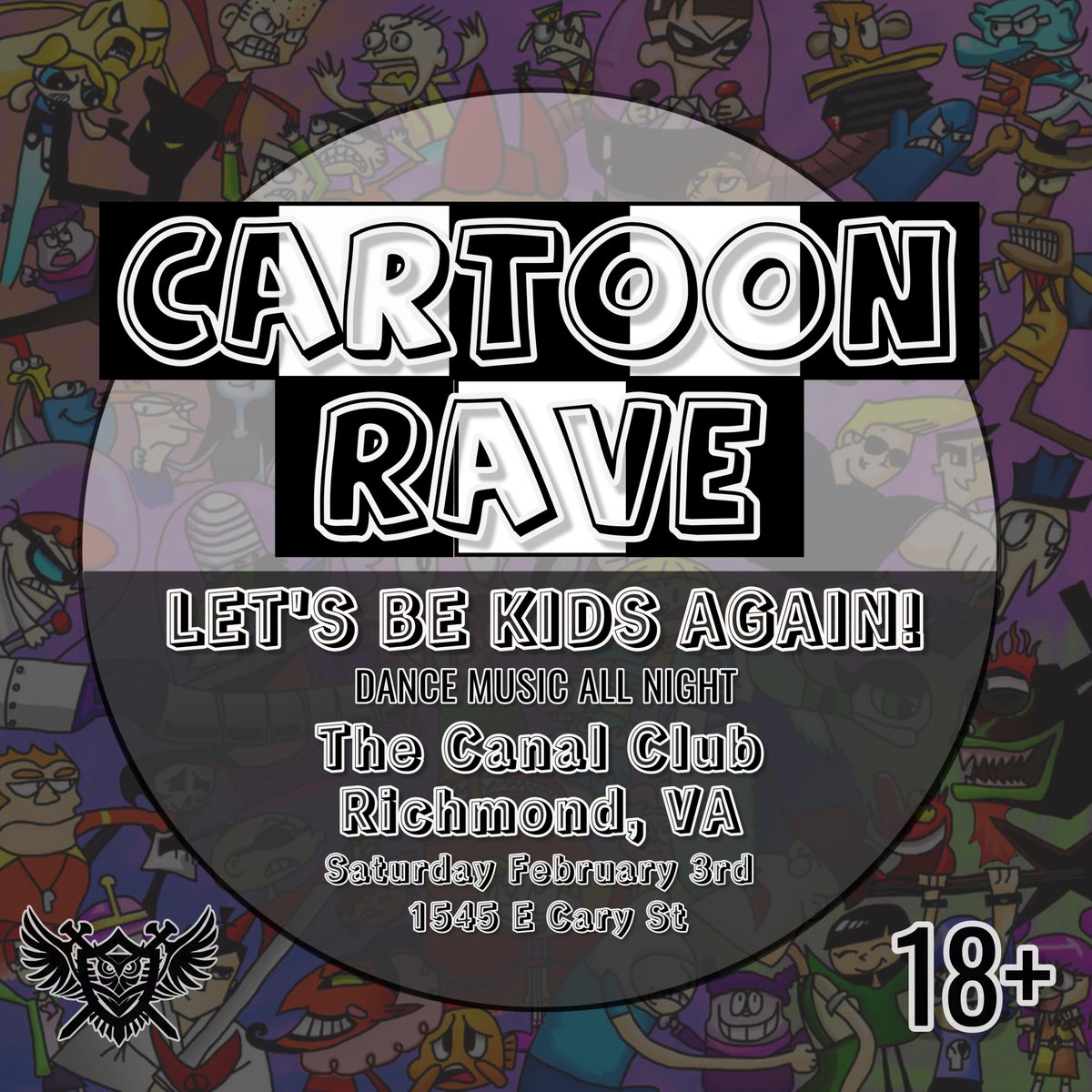 TheCanalClub's tweet photo. 🎉 Cartoon Rave: Let's Be Kids Again! Embrace nostalgia at The Canal Club with your favorite cartoons and EDM.

🕘 Feb 25 | Doors 9 PM, Show 9:30 PM 

🎟️ Tickets: $15 Adv/$20 Door Get Yours https://t.co/luuMb2HqkD | 18+

👉 Follow: @legacyconcerts

#CartoonRave  #EDMNight https://t.co/OacNOBJNZx