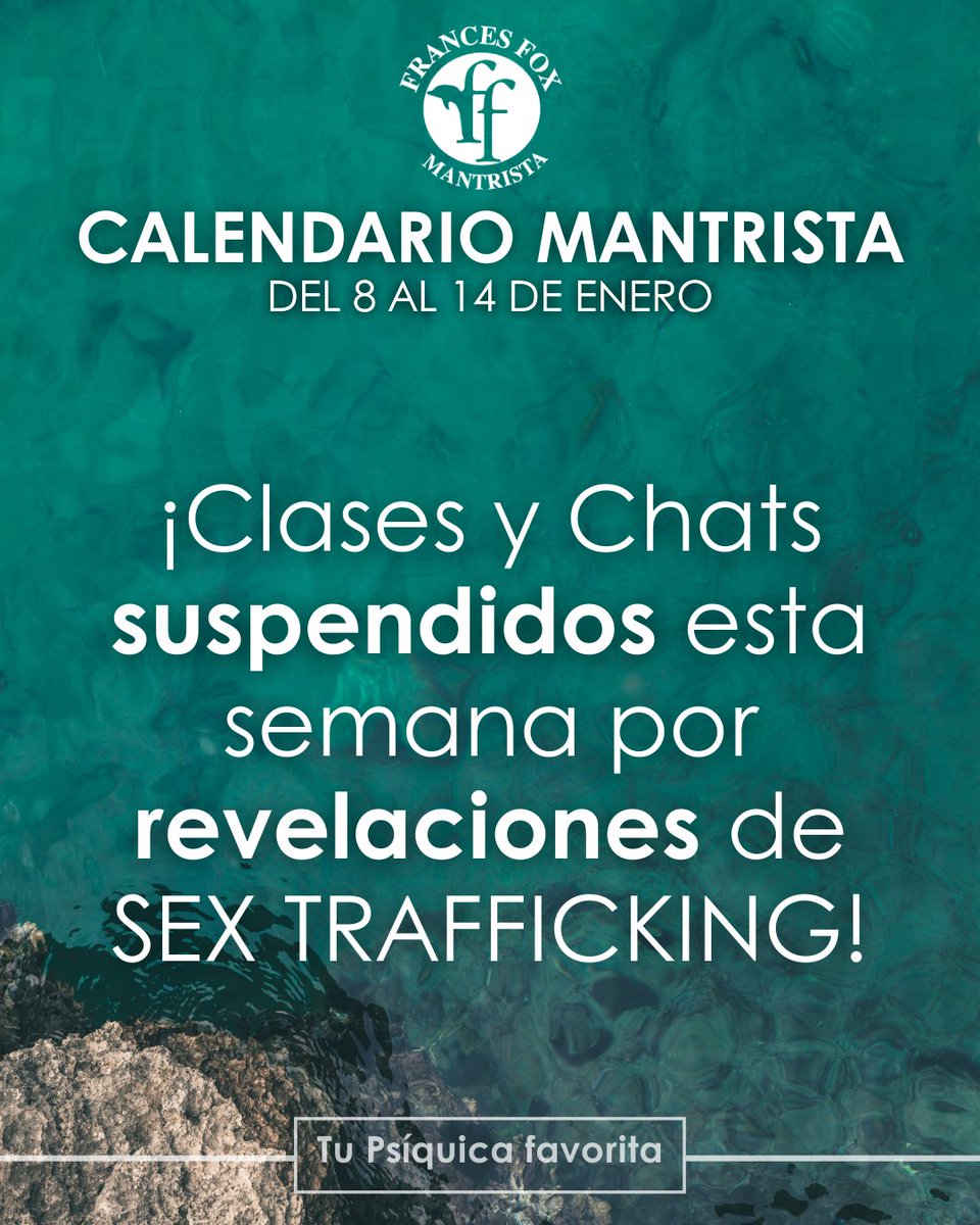 El caos social y político por las REVELACIONES SOBRE EL SEX TRAFFICKING pone en peligro los que fueron víctimas. Los abusadores siguen tramando para callar a  los que ellos abusaron. 

Por eso Frances decidió suspender los chats y clase privadas esta semana.
#Sextranfficking