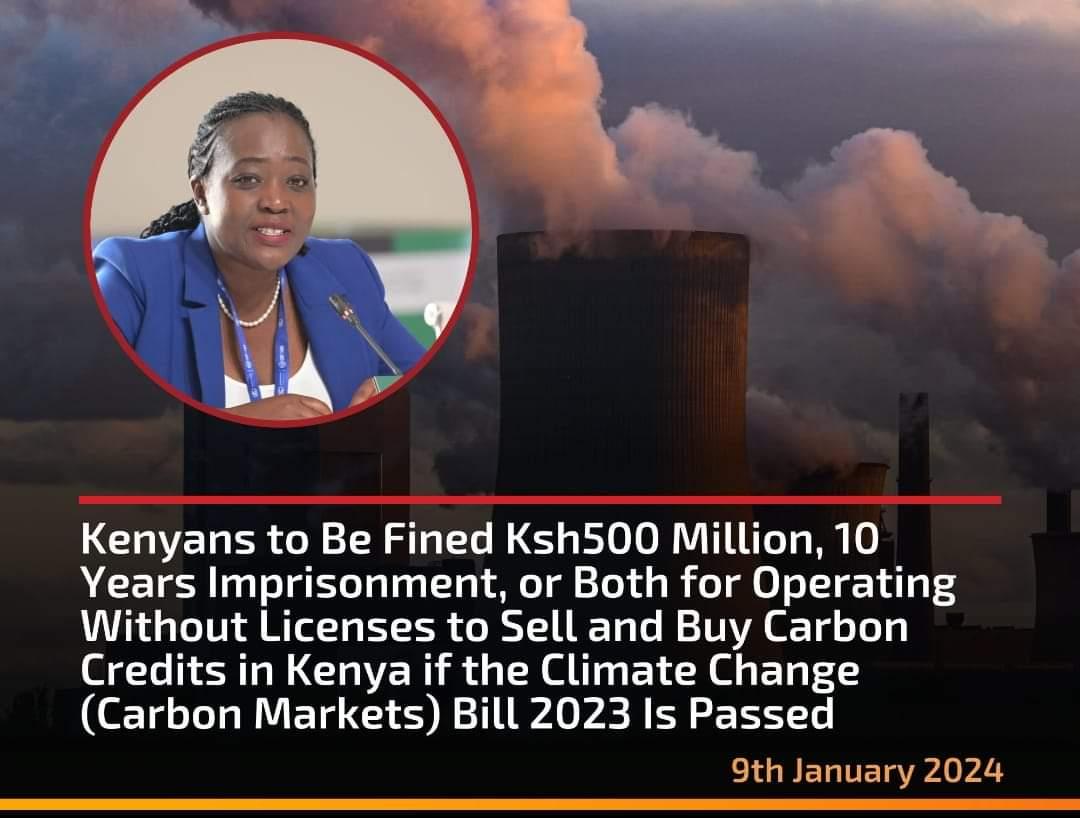 I've spent years saying that carbon credits are a money laundering scheme and there's no business going on. Instead of stopping the damn thing, Kenya government is looking for ways to tax a business that doesn't exist. If intelligence was oxygen, Kenya wouldn't support life😆