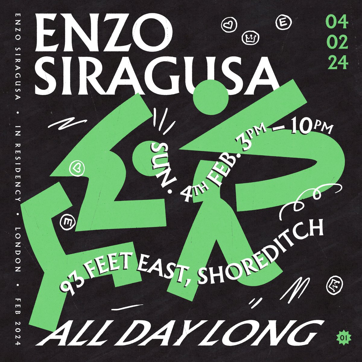 enzosiragusa's tweet photo. Back to the future!⚡ I’m launching my London residency at my spiritual home, 93 Feet East with an all day long set.

Limited tickets, sign up via email through the link in bio. Tickets on sale this Friday (12th Jan) at 11am. Tickets will sell out very fast so be quick! https://t.co/QTxlKojj9N
