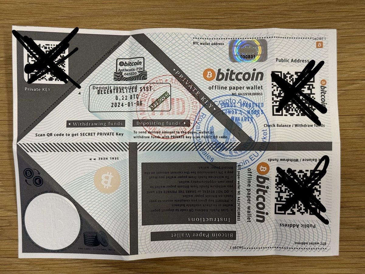 ⚠️ Achtung Betrug ⚠️ In Wien sind Betrüger am werken, die gefälschte Paper  Wallets verteilen und versprechen, dass man gegen Gebühr die Bitcoins  bekommt. Das ist ein völliger Blödsinn. Bitte nicht darauf