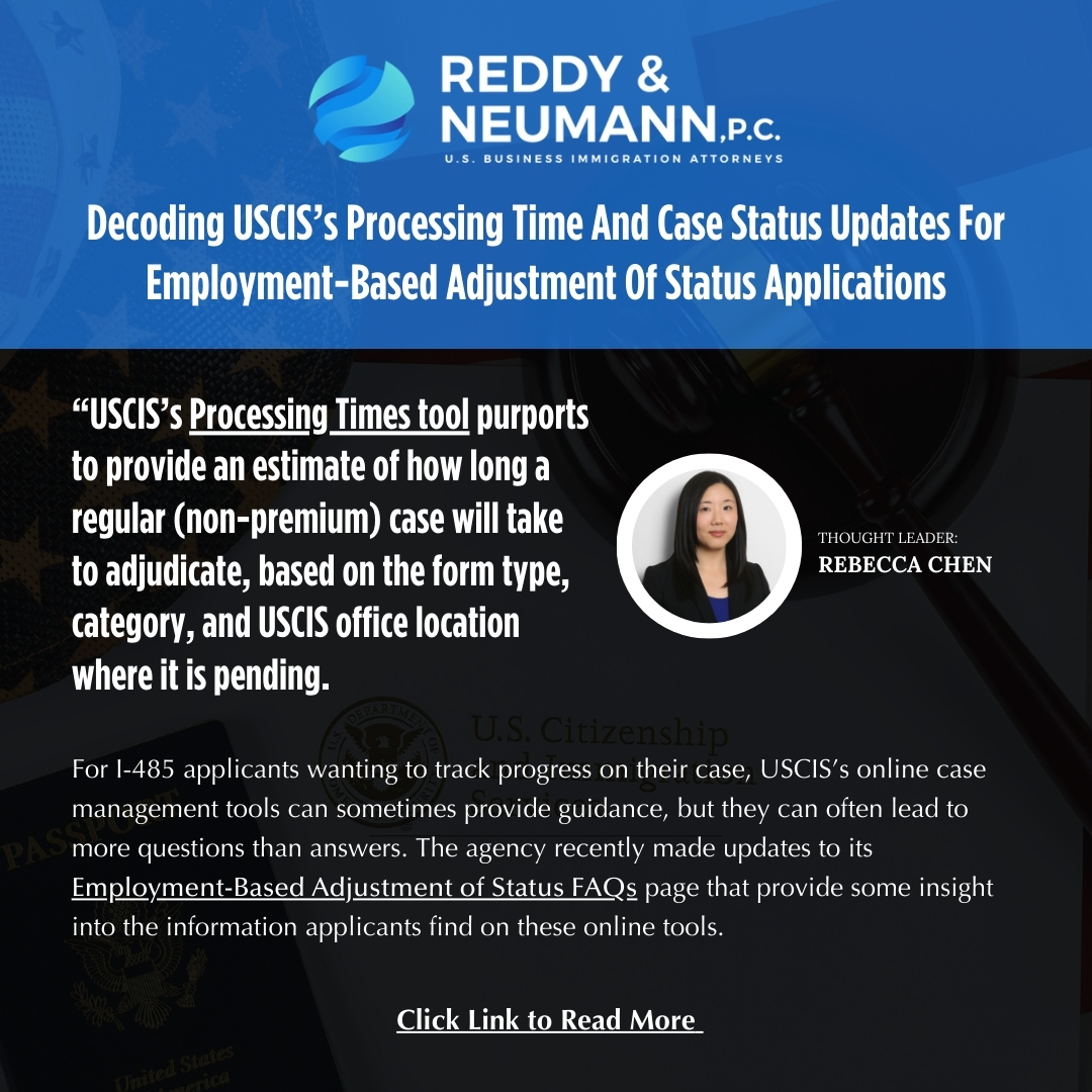 rnlawgroup's tweet photo. 🌐 The USCIS process is constantly evolving. Decode the USCIS processing time and Case status Updates for Employment - Based Adjustment of Status Applications! 🔍
#ImmigrationUpdates #ReddyNeumannInsights #ImmigrationStatus
Read More:
https://t.co/lNVOAzI2uw https://t.co/JBfNyPBXIn