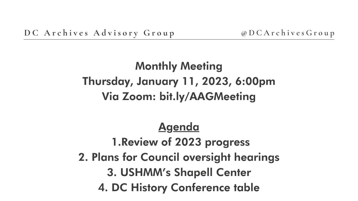 This month’s meeting has a different start time than usual. Join us on 1/11 at 6pm. 
bit.ly/AAGMeeting