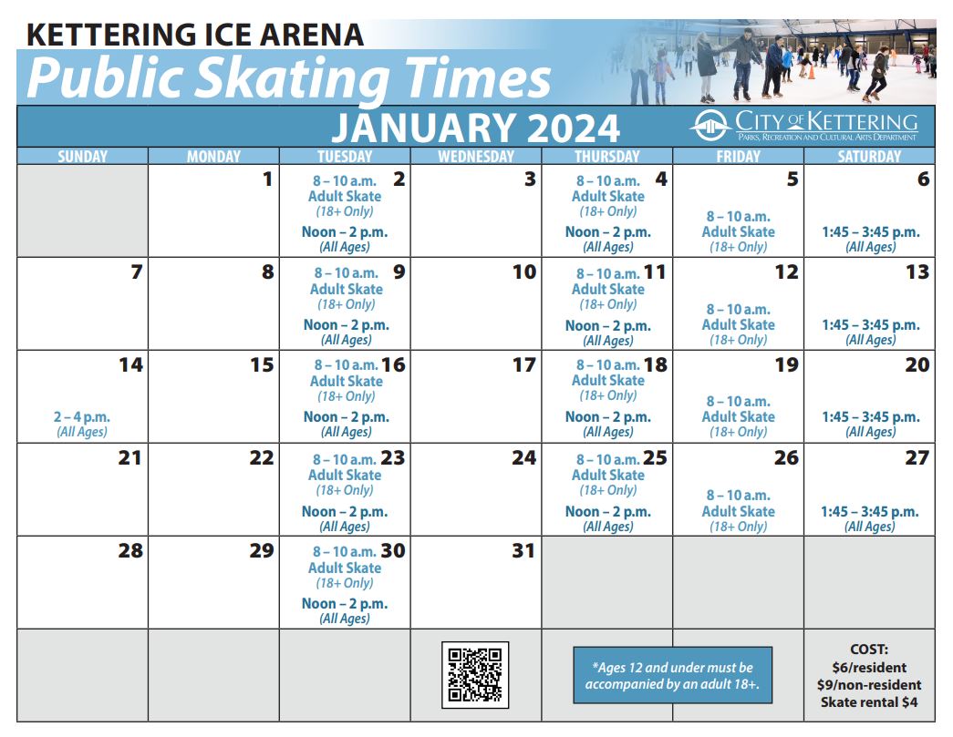 Our Kettering Ice Arena is the perfect place to bring you family and friends if you're feeling cooped up this winter. Feel like a kid again gliding across the ice! Not only is ice skating a fun escape, it's a great exercise and will help you keep those 2024 resolutions!