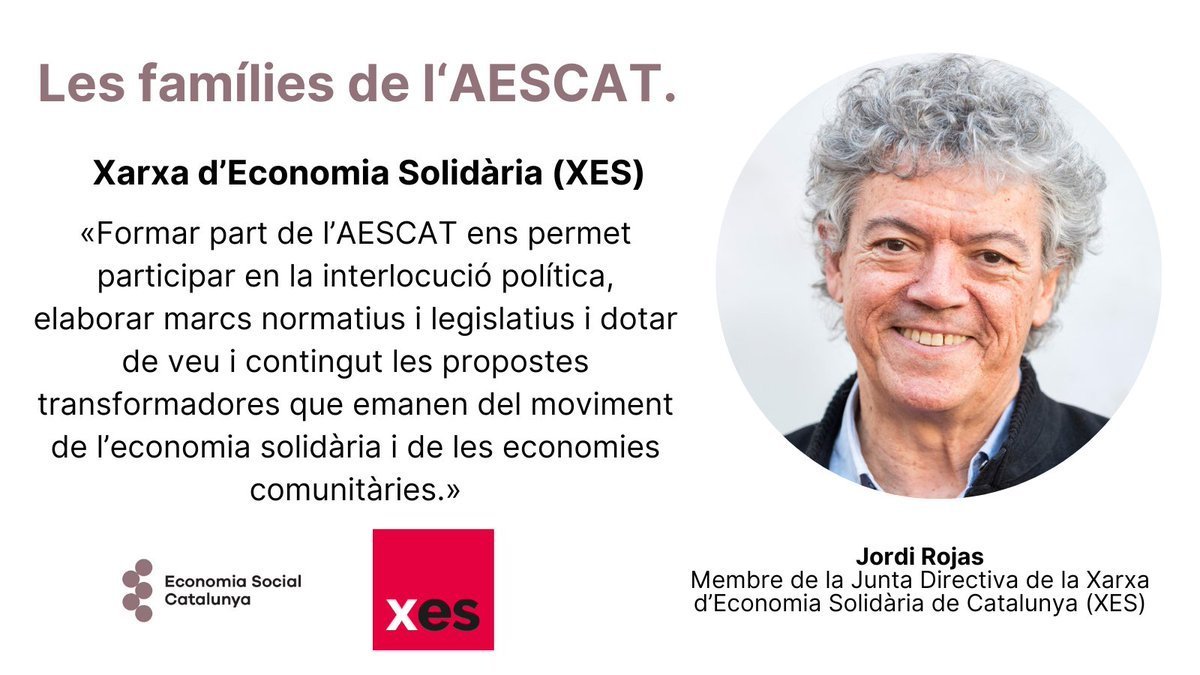 ES_Catalunya's tweet photo. 🧐 Ja coneixes les #FamíliesAESCAT?

Descobreix què representa per la @XES_cat
 l’#AESCAT. 🫂

🗣️ Amb en @JordiRojas_, explorem com promoure una economia centrada en les persones.

👀 Endinsa't en els reptes de l’#ESS: https://t.co/e4grm0CEMt https://t.co/ZatKw98GbU