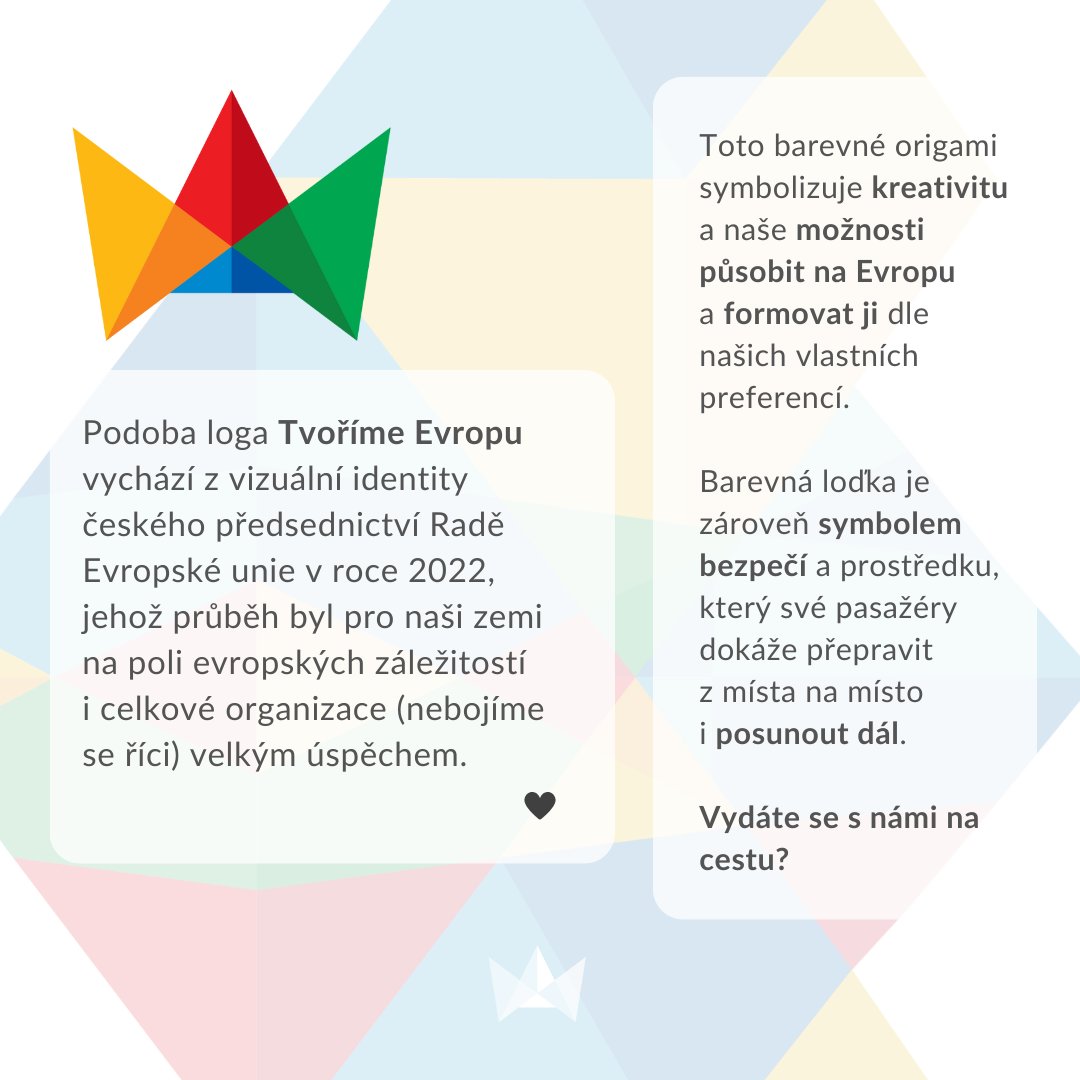 👀 Už jste viděli naše nové logo? 🥳 Tato barevná loďka nyní zdobí nejen náš web a sociální sítě, ale během celého letošního roku bude součástí i všech událostí spojených s nadcházejícím výročím 20 let ČR v EU! 🇨🇿 🇪🇺

#TvorimeEvropu