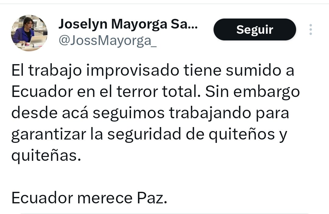SuerodlaVerdad1's tweet photo. Todo absolutamente todo debe cambiar en este país, exigir mediante la ley gente preparada para cargos de elección popular, mientras eso no pase seguiremos siendo una jungla, aquí una muestra del tipo de autoridades que tenemos con ustedes la concejala de Quito @JossMayorga_ https://t.co/eLunxPj3gf