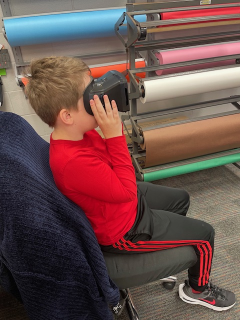 WHE_GT's tweet photo. These kiddos loved using the VR goggles to explore virtual rollercoasters.  They are preparing to design attractions for their own theme park.  🥰 https://t.co/fzDBdqLw9S