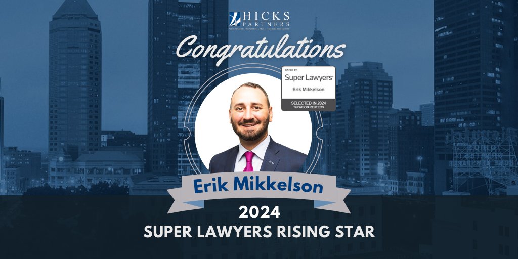Congratulations, <a href="/EMikk9/">Erik Mikkelson</a> for receiving the prestigious recognition of being a Super Lawyers Rising Star!