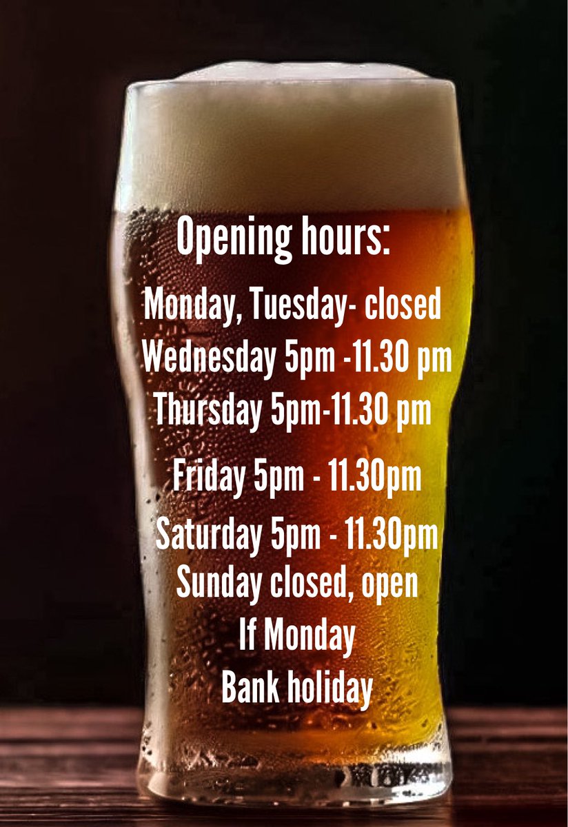 Update opening hours for 2024!
We still taking booking for private party’s upstairs!
The beer still pouring!
We hope u all have great 2024!
Thank u all for support!
See u tomorrow! <a href="/CorkBeer/">CorkBeerTweets</a>