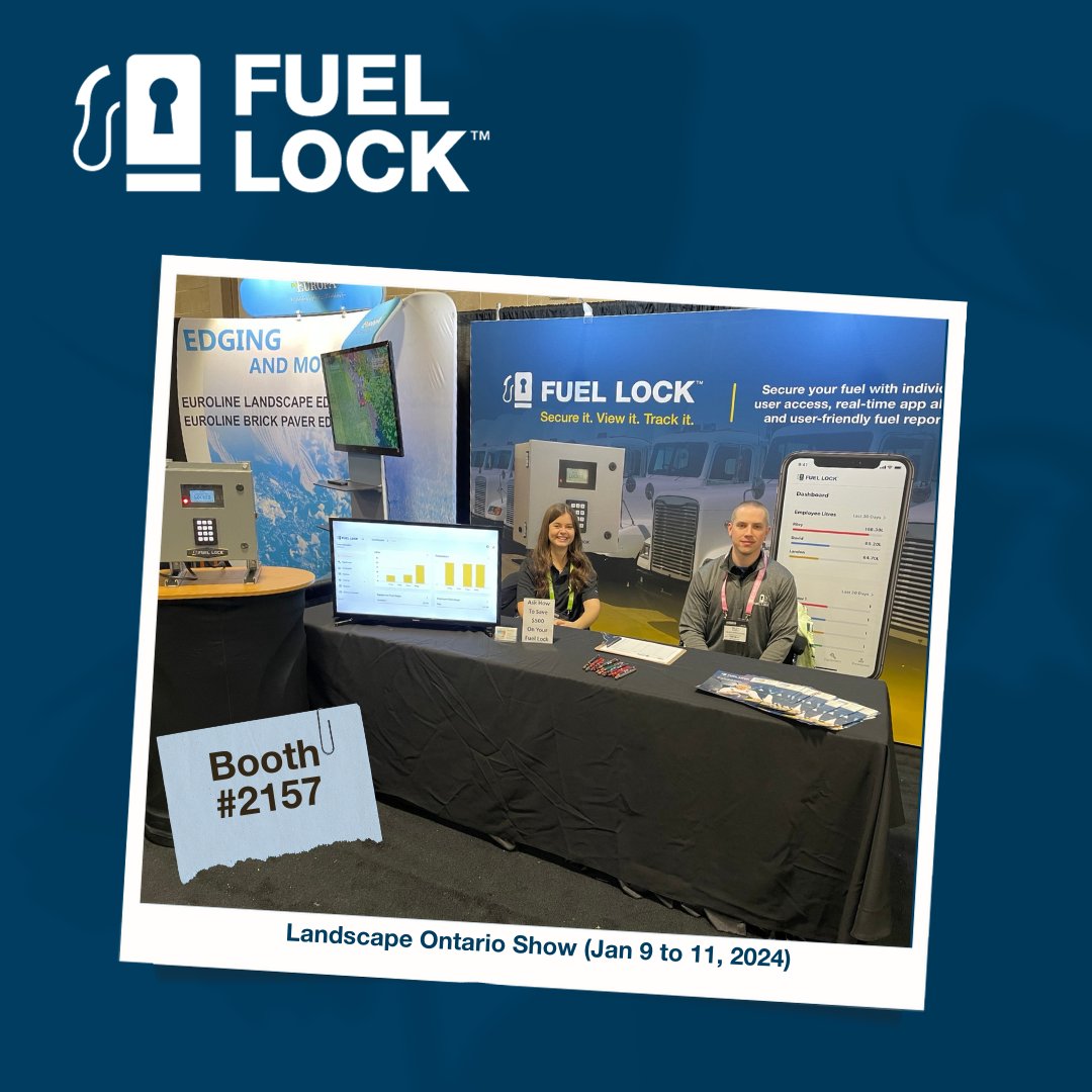 myfuellock's tweet image. We&apos;re at the Landscape Ontario show in Toronto with our local dealer, WireQ Inc. If you&apos;re in the area, stop by and visit booth #2157 to learn how Fuel Lock can secure your fuel with individual access &amp;amp; user-friendly reports. #fuelmonitoring #fuellock #LOCongress2024