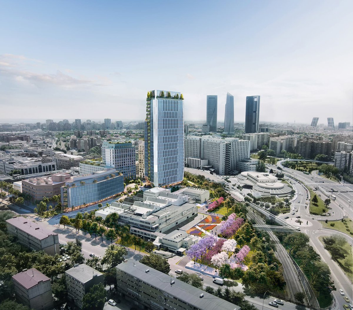 MegaproyectosE's tweet photo. 🚧ARQUITECTURA: Inician los trabajos del Oria Innovation Campus Madrid, junto a las Cinco Torres.

El proyecto incluye varios edificios, una torre de 100m y una mejorada urbanización, además de una inversión de 300M€

La Torre no tiene fecha de finalización. https://t.co/qFUuwQMfWy