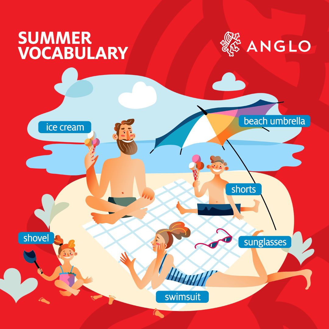 Summer vocabulary!
#anglounion #vocabulary #learnenglish #estudiaingles #cursosdeingles #Verano2024