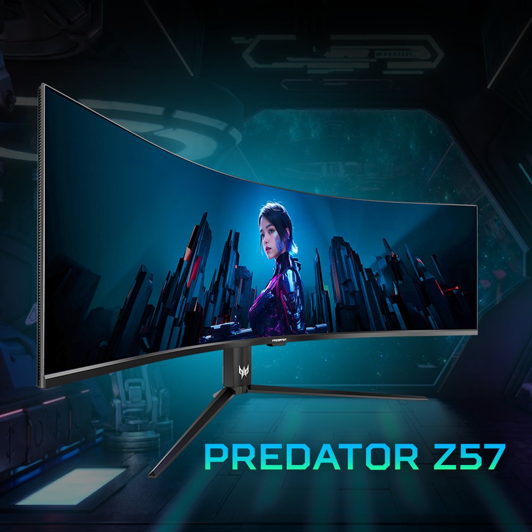 Predator_USA's tweet photo. @IntelGaming @NVIDIAGeForce @spatial_labs @AMDGaming Experience the future of gaming visuals with the #PredatorZ57 monitor, setting a new standard for gameplay:
✅ #DUHD (7680x2160) at 120Hz Display
✅ 2304-zone MiniLED
✅ VESA DisplayHDR™ 1400
✅ DCI-P3 98% color gamut
#PredatorNewProduct
See here: https://t.co/SgfGOGiUIO https://t.co/R7CK5qkb62