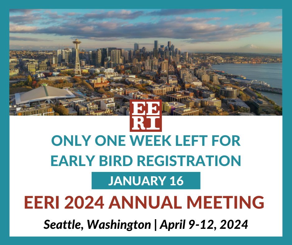 There’s just a week left to register for 2024AM at the early bird rate! The deadline is Tuesday, January 16, so register here today to secure your spot eeri.amsl.com/aro/meeting/20….