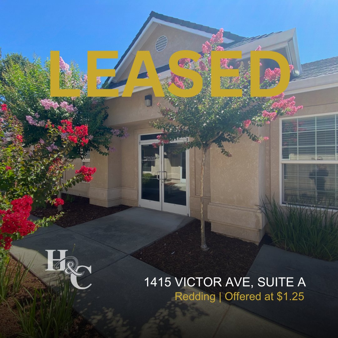 CRCHaedrich's tweet image. 1415 Victor Ave, Suite A - LEASED! 💯

Haedrich &amp;amp; Co is pleased to have facilitated the successful negotiation of a lease for a professional office suite in Redding, CA. 

Haedrich &amp;amp; Co., Inc.
530.221.1127
Lic. #00889269

#CRE #CommercialRE #Leased #HaedrichAndCo