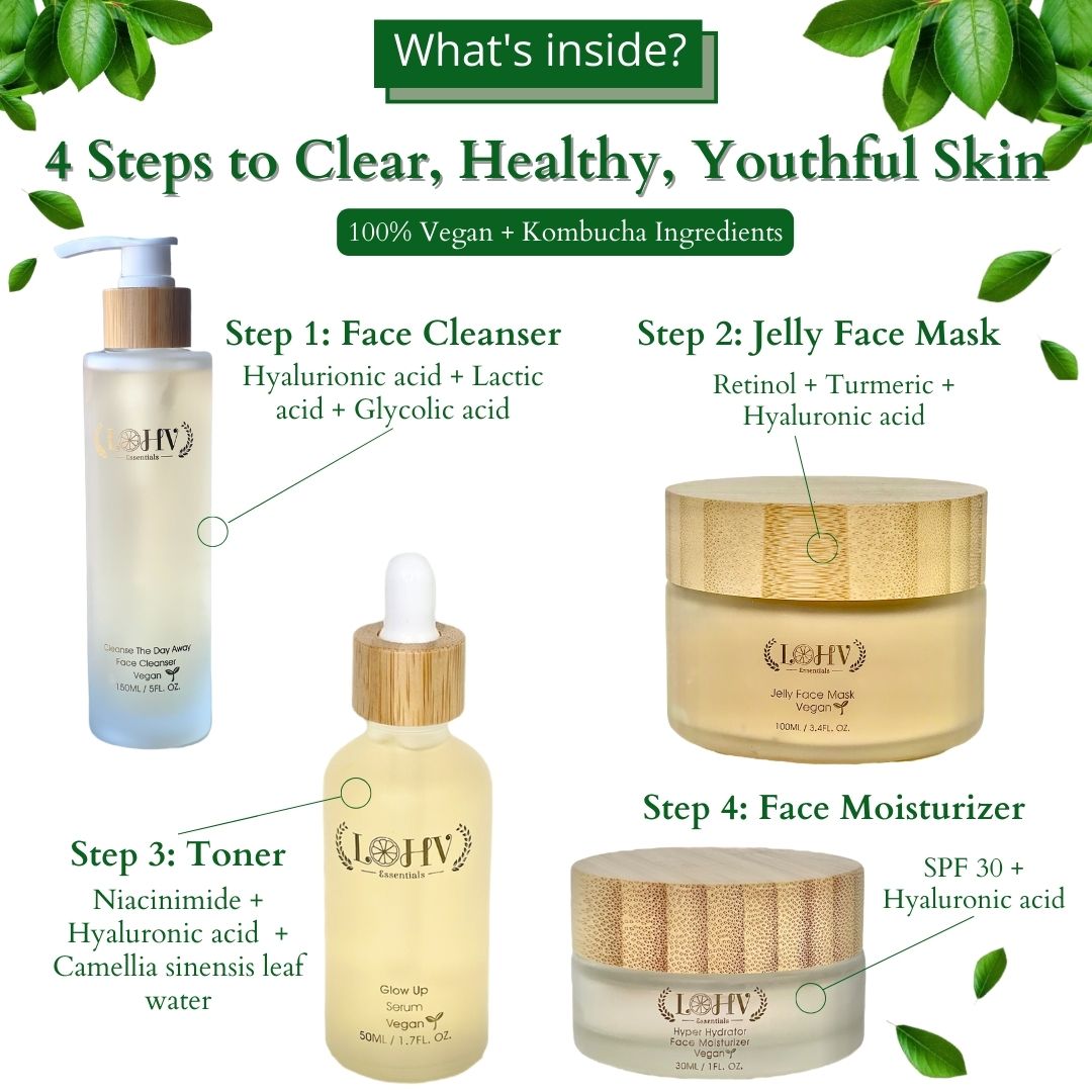 Lohvessentials's tweet photo. Dive inside our skincare system key ingredients. 4 steps to Clear, Healthy, Youthful Skin. Step 1: Face Cleanser, Step 2: Jelly Face Mask, Step 3: Toner, Step 4: Face Moisturizer. https://t.co/W7RUmBUkR7