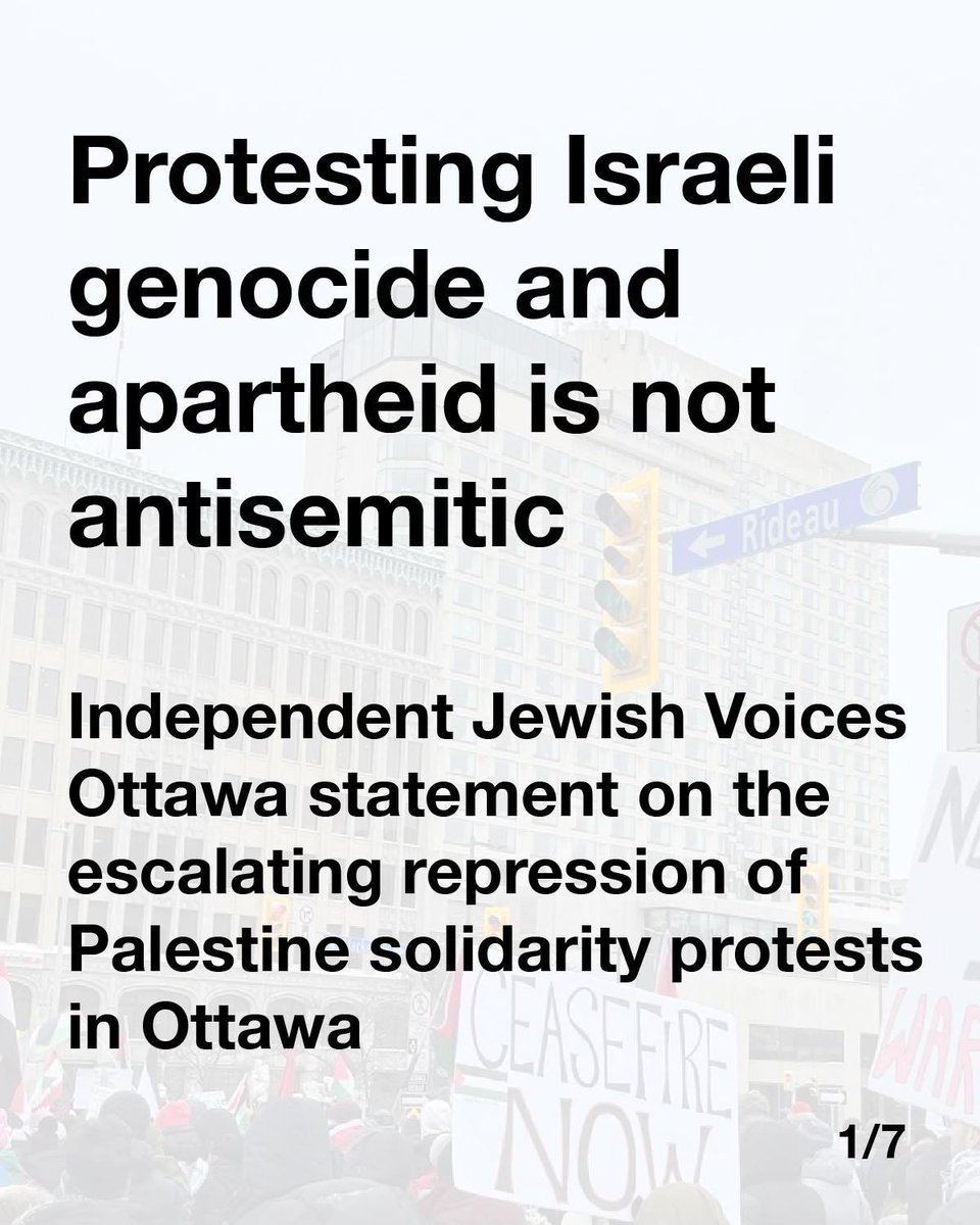ijvottawa's tweet photo. 🎤: Protesting Israeli genocide and  apartheid is not antisemitic!

Our statement on the escalating repression of Palestine solidarity protests in Ottawa (1/2): https://t.co/o3AlLHkBY1