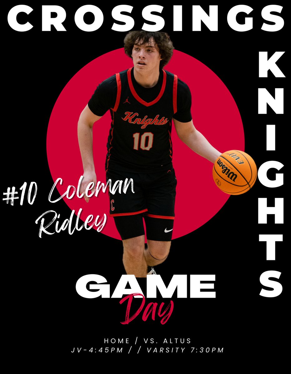 It’s GAMEDAY! It’s been a minute. Come out and support! 🆚 Altus High School 📍Crossings Christian School 📆 Tuesday, January 9 🕕 JV 4:45pm / Varsity 7:30pm 💻 crossingsschool.tv #itsourtime #Ecclesiastes3