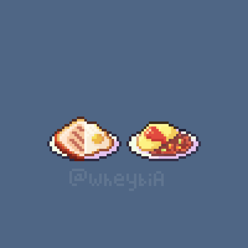 WheybiA's tweet photo. Woooooo it's #PortfolioDay 🧡💛
Learning pixel art this year and having lot of fun drawing foods!! https://t.co/Hg8viap28e