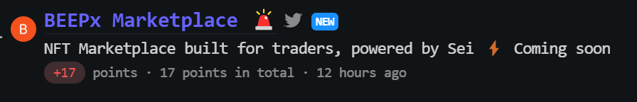 hotnewcrypto's tweet photo. 🔴🔴🔴Hot New Crypto Project

17 points
352 Followers

Coming Soon

🔻🔻🔻🔻🔻🔻
EARLY FOLLOWERS 
WILL BE REWARDED
🔺🔺🔺🔺🔺🔺

Meet @Beepx_trade 
A marketplace built for traders.

On Sei Network 😈

Probably nothing, maybe something
Keep an eye
Explore
Engage
Elevate
🫡
