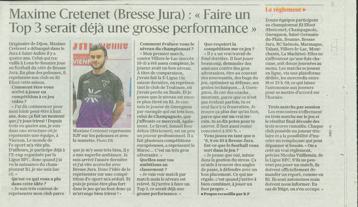 [R1 eFoot] 
Belle initiative de la Ligue de Bourgogne Franche Comté. 
👾 11 licenciés des clubs de foot locaux s'opposent sur #EAFC24
🔴Mode 95 pour équilibrer tout le monde
Bonne chance à notre crack qui représente Bresse Jura ! <a href="/xFR_ASENSIO_20/">Asensio</a>