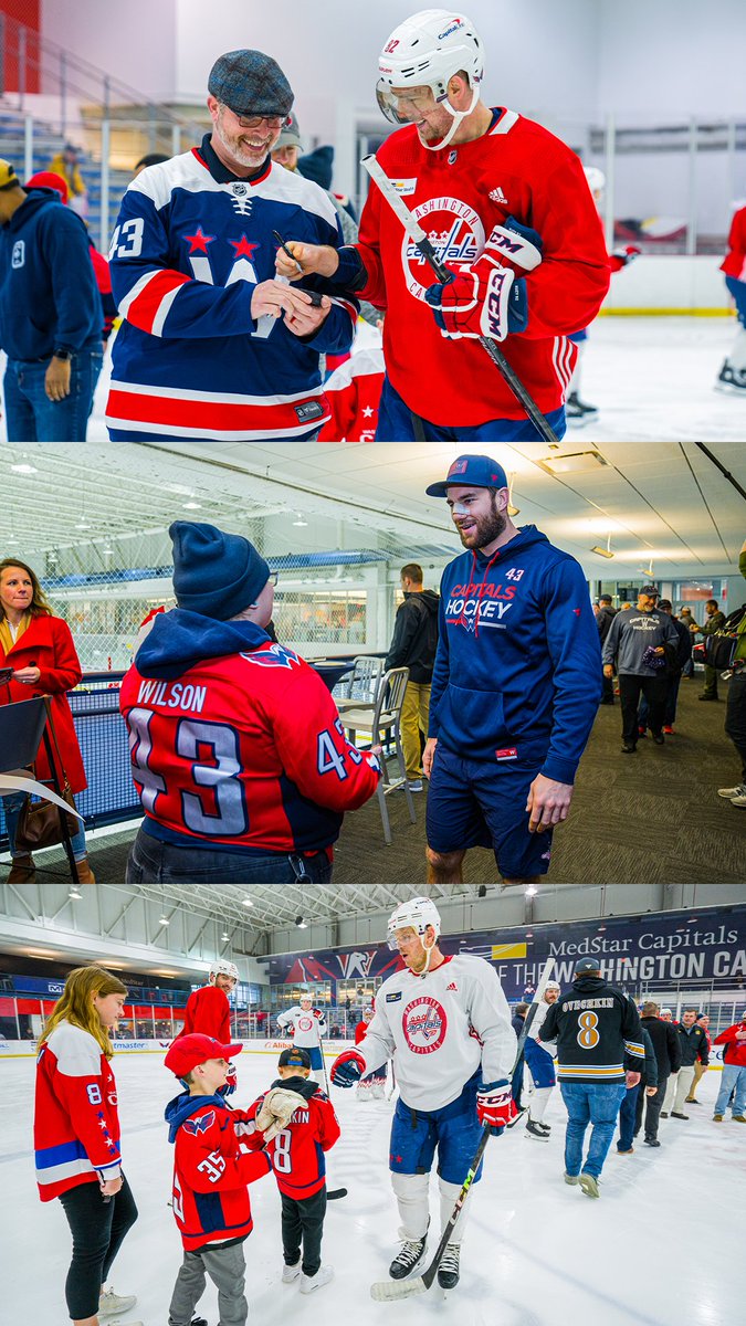 Capitals's tweet photo. Great times welcoming around 100 first responders and their families from various EMS, Fire Protection and Law Enforcement departments throughout the DMV to practice this morning. 

Always appreciative of all you do for our communities!

#ALLCAPS https://t.co/oQCiT4ybtK