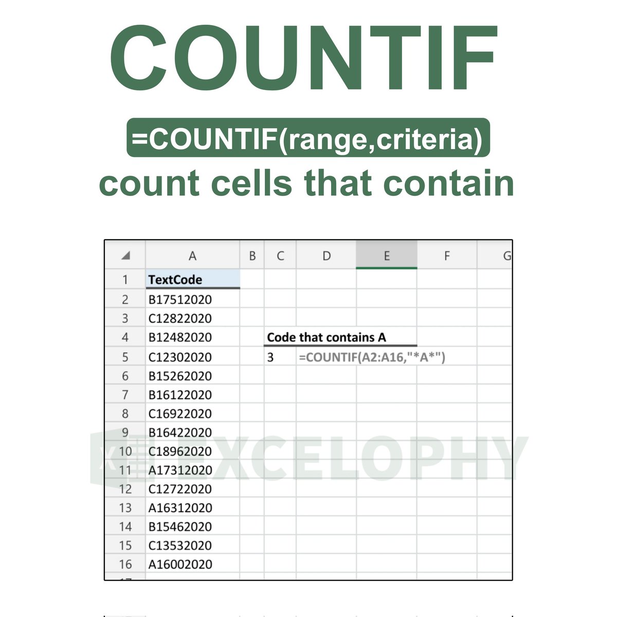 excelophy's tweet image. count cells that contain
#countif #excelformula #excel #Microsoftexcel #msexcel #excel365 #excel2010 #excel2019