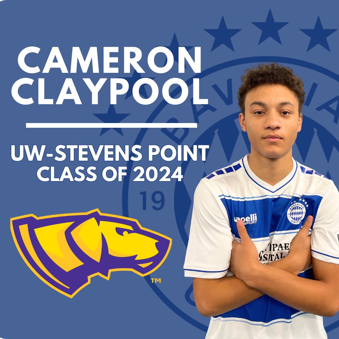 BavarianSoccer's tweet photo. 🔹𝘾𝙤𝙡𝙡𝙚𝙜𝙚 𝘾𝙤𝙢𝙢𝙞𝙩𝙢𝙚𝙣𝙩🔹 

Congratulations to Cameron Claypool (U19 MLS Next) on his class of 2024 commitment to the University of Wisconsin - Stevens Point!

Well done Cameron, we’re all so happy for you and your family!

#TheTraditionContinues #BavsDNA #WIsoccer https://t.co/x9dhatB720