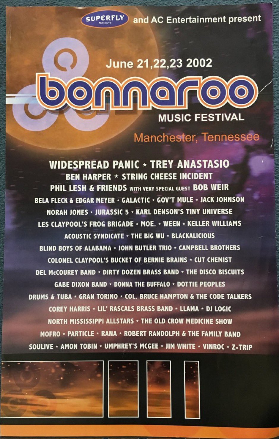 Bonnaroo 2025 Lineup Music Board