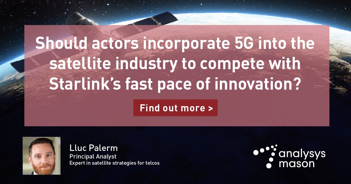 For the traditional satellite communications value chain, embracing 5G concepts and standards are vital to accelerate the pace of innovation and unlock the USD110.9 billion cumulative 5G satellite service revenue opportunity from 2022–2032: bit.ly/3Tq1cz0

#Satellite
