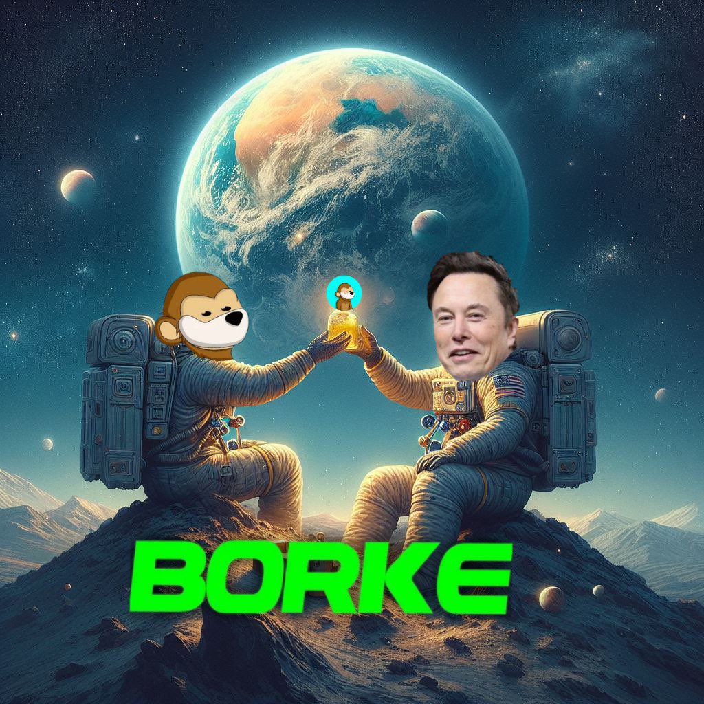 BorkeSol's tweet photo. Exploring the moon with Elon Musk's rocket 🚀 $BORKE! 🌕 Exciting times ahead for space enthusiasts. #SpaceAdventure #BORKE https://t.co/rGGlsA5fAP