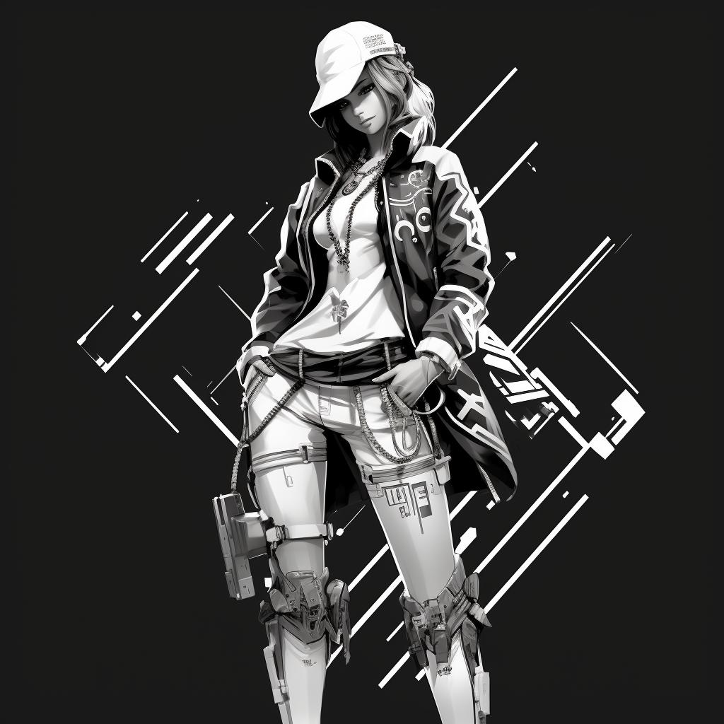 BlacktagonGroup's tweet photo. "Step confidently into the future of fashion 🔮⚡ Embrace the edgy elegance of this League of Legends-inspired streetwear outfit, where black and white meet in a sleek and modern design."#Blacktagon #CreativityAtItsBest #InnovationUnleashed https://t.co/c1T758TooB
