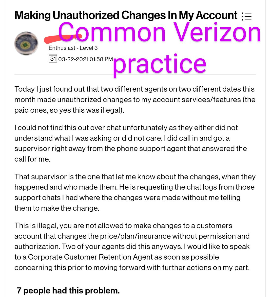 suellASMR's tweet photo. #verizon adds unauthorized charges to your bill after chat sessions. My senior-citizen dad got stuck with recurring monthly charges "Device Insurance" &amp; "Cloud storage". Three customer service calls later, Verizon is still refusing a refund beyond 3 months. Check your bill!#fraud https://t.co/0BdQzxux71