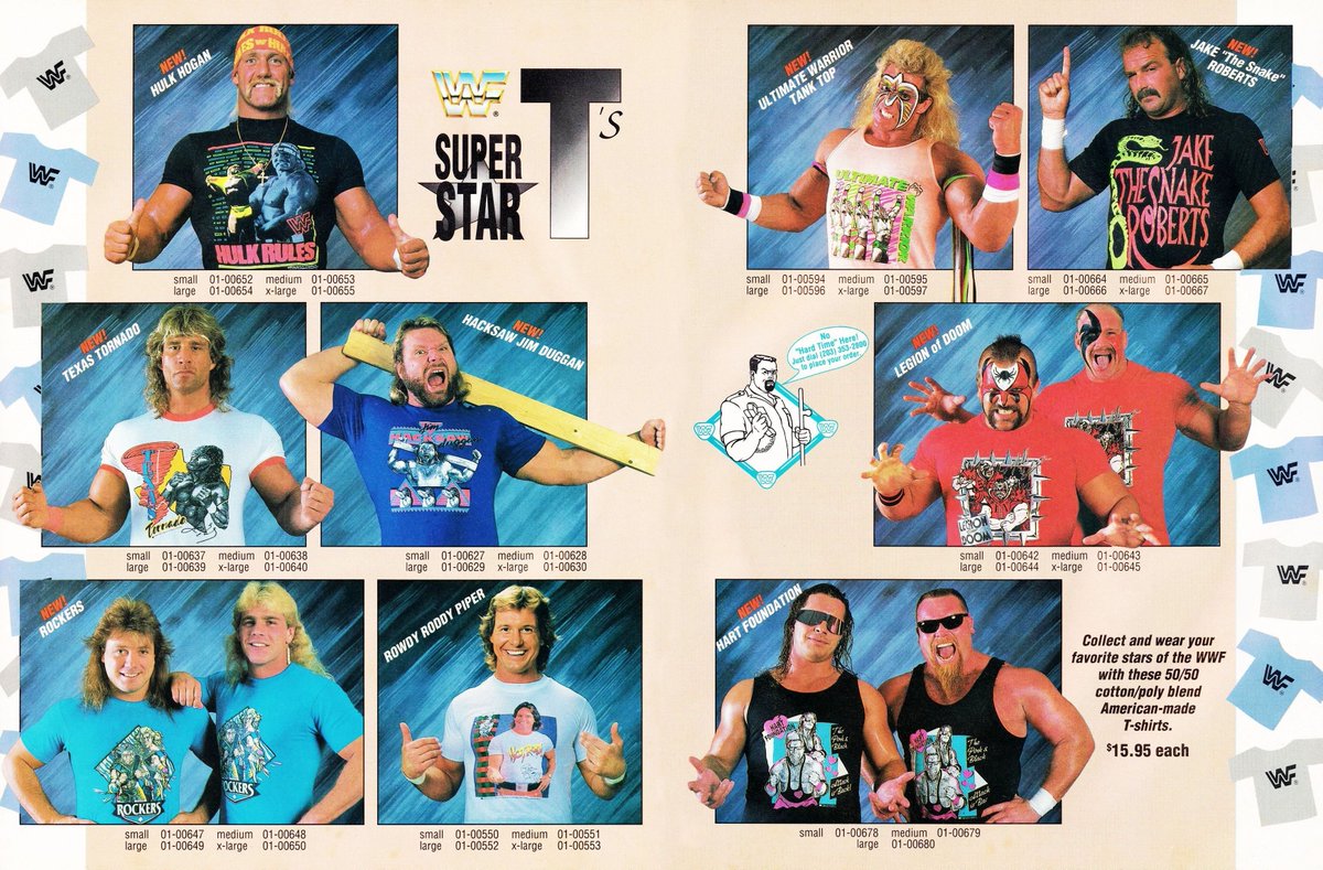 WWF T's! 👕 #WWF #WWE #Wrestling #HulkHogan #UltimateWarrior #JakeRoberts #TexasTornado #JimDuggan #LegionofDoom #TheRockers #RoddyPiper #BretHart #JimNeidhart