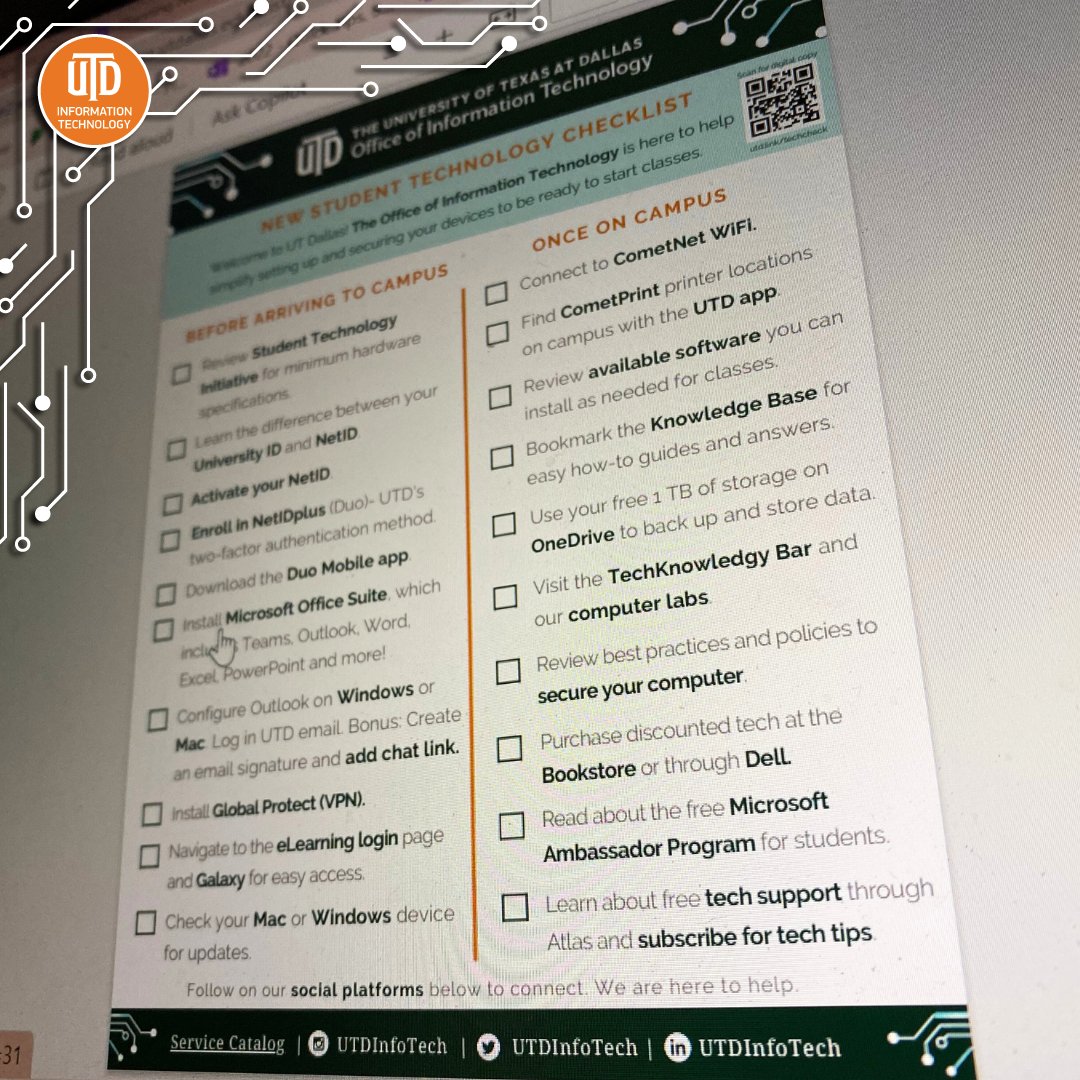 UT Dallas OIT on X: “New to @UT_Dallas or still unfamiliar with