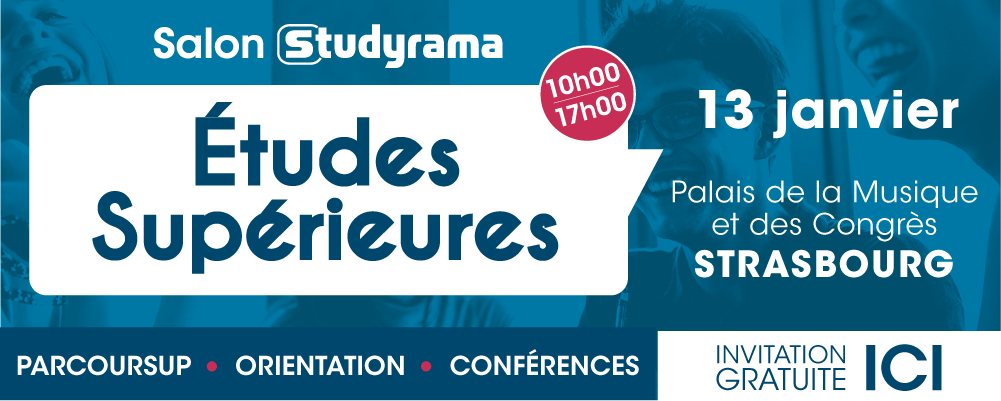 Samedi 13 janvier à Strasbourg venez rencontrer les grandes écoles de management, d'ingénieurs et les prépas sur le salon @studyrama et particpez aux conférences organisées #Parcoursup @EMStrasbourg @ISG @cesi_officiel @IESFfrance @Polytechnique @icam_fr @Prepas_UPS