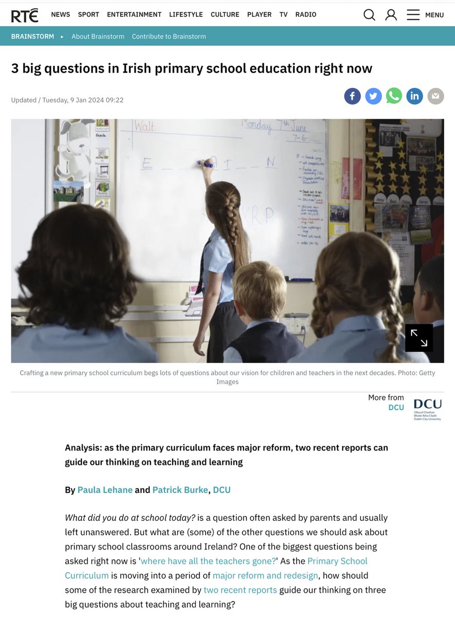 Patrick Burke (@patjburke) on Twitter photo What does the research tell us on:
📚Organising the school day subject by subject
📱The benefits (or otherwise) of technology in the classroom
👨🏫What a ‘good’ teacher does?
<a href="/lehane_paula/">Paula Lehane</a> and I managed to summarise *some* research findings in this piece for <a href="/RTEBrainstorm/">RTÉ Brainstorm</a> <a href="/DCU/">Dublin City University</a> What does the research tell us on:
📚Organising the school day subject by subject
📱The benefits (or otherwise) of technology in the classroom
👨🏫What a ‘good’ teacher does?
<a href="/lehane_paula/">Paula Lehane</a> and I managed to summarise *some* research findings in this piece for <a href="/RTEBrainstorm/">RTÉ Brainstorm</a> <a href="/DCU/">Dublin City University</a>