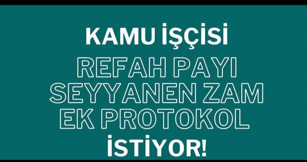 Kamu İşçilerine 1 Ocaktan itibaren geçerli ek Protokol ile memura verilen %49.25 zam istiyoruz
Gelir vergisinin %15 sabitlenmesini istiyoruz.

<a href="/RTErdogan/">Recep Tayyip Erdoğan</a>
<a href="/isikhanvedat/">Prof. Dr. Vedat Işıkhan</a> 
<a href="/Memetsimsek_/">Memet</a>
@MetinKiratli01 
<a href="/turkiskonf/">TÜRK-İŞ</a>
<a href="/KOOPISSENDIKASI/">Koop-İş Sendikası</a>
#SeyyanenZam

#vergideadalet