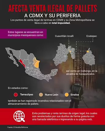 Mussa168737985's tweet photo. Este #2024 el mercado ilegal de #tarimas sigue presente en el país, estas plataformas certificadas sólo se rentan, sin embargo, muchos no las devuelven, las venden y acumulan poniendo en riesgo de incendio o derrumbes a la ciudadanía  #NoAlRoboDeTarimas @VecinosColtongo https://t.co/KAAZKrcp30